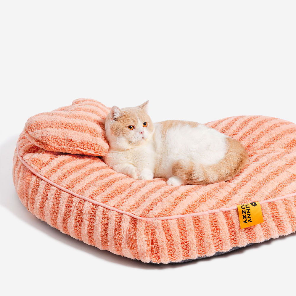 The Kitty Place™ Plush Heart Fluffy Calming with Pillow Dog & Cat Bed