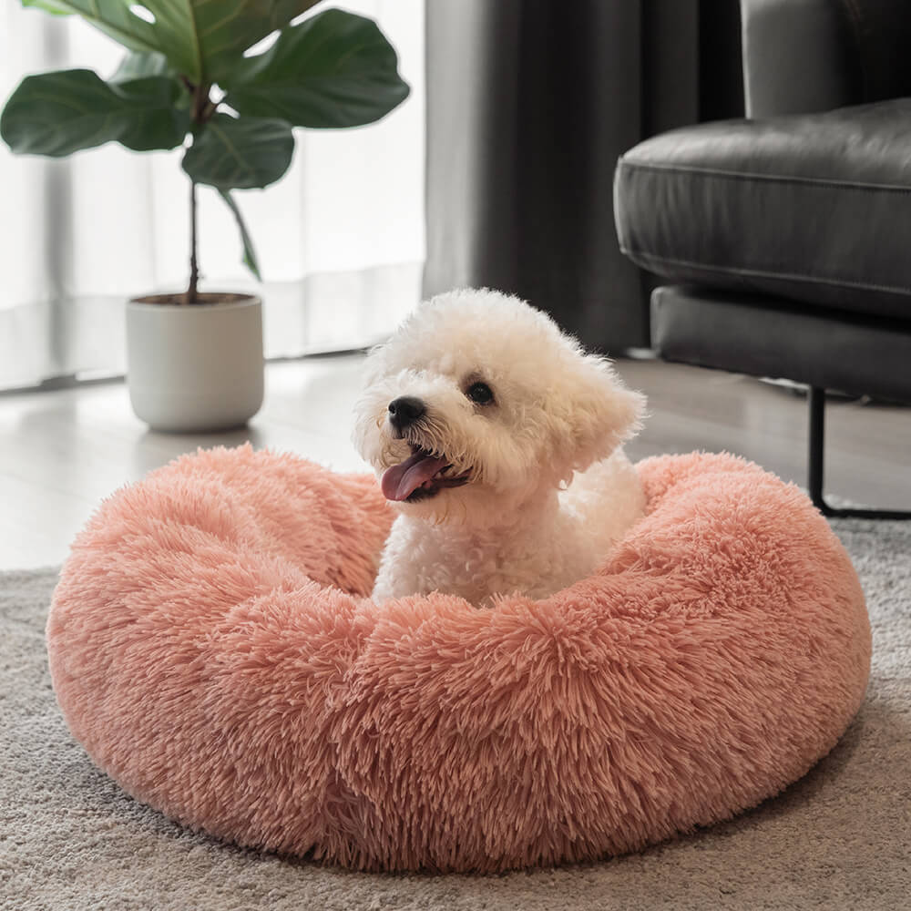 The Kitty Place™ Fuzzy Round Fluffy Dog Bed