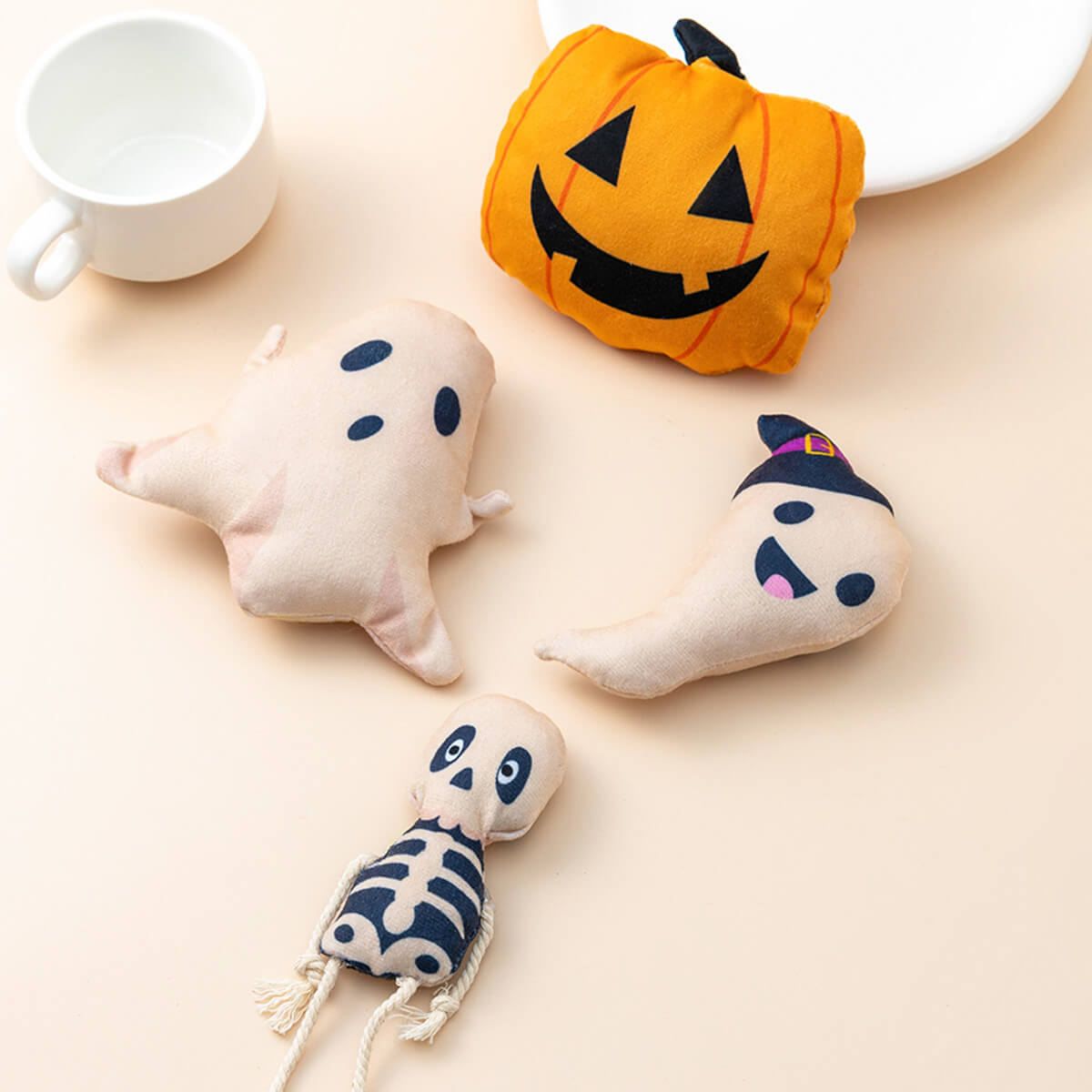 The Kitty Place™ Halloween Themed Catnip Toys Ghost Skeleton Pumpkin Pet Toy