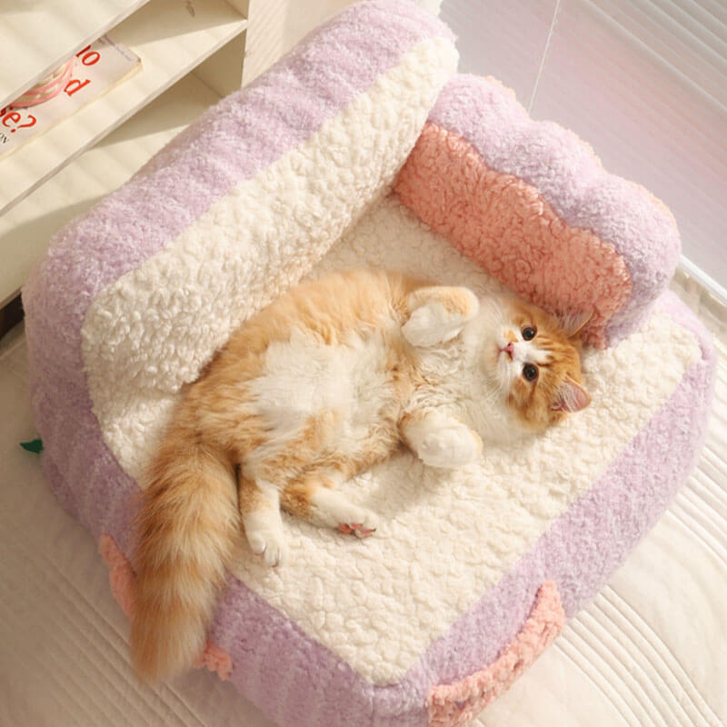 The Kitty Place™ Lambs wool Portable Dog & Cat Sofa Bed